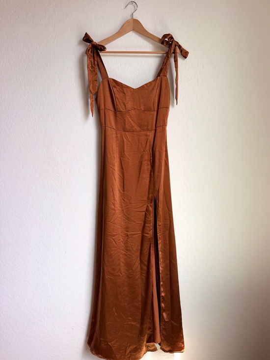 Lulus Dresses & Skirts - Lulus Maxi Rust Colored Satin Dress